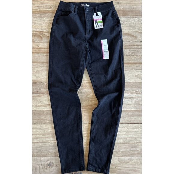 Time and Tru Womens Fitted HIGH RISE SKINNY Jean Black Denim Size 6 NEW - Picture 1 of 5